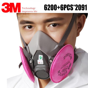 7in1 3M 6200 dust mask spray paint with 2091 P100 anti-particle filter