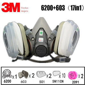 17 in 1 3M 6200 Industrial Half Mask Spray Paint Gas Mask